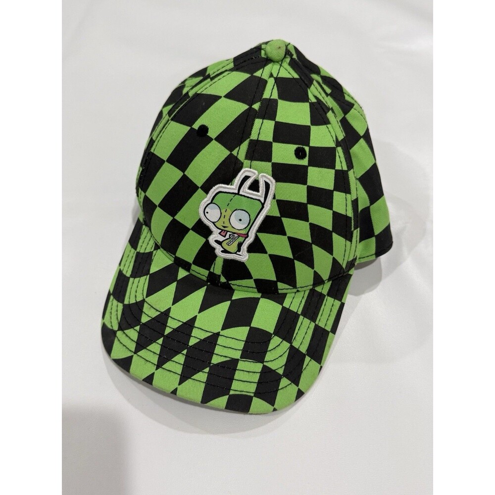 Nickelodeon Green and Black Checker Spencer's Invader Zim Gir Cap Hat Adjustable